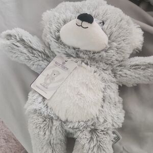 Warmies Plush Grey Bear Stuffed Animal - Grey & Cream